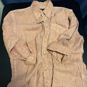 7 For All Mankind Stan Peach Button-Up Shirt Linen